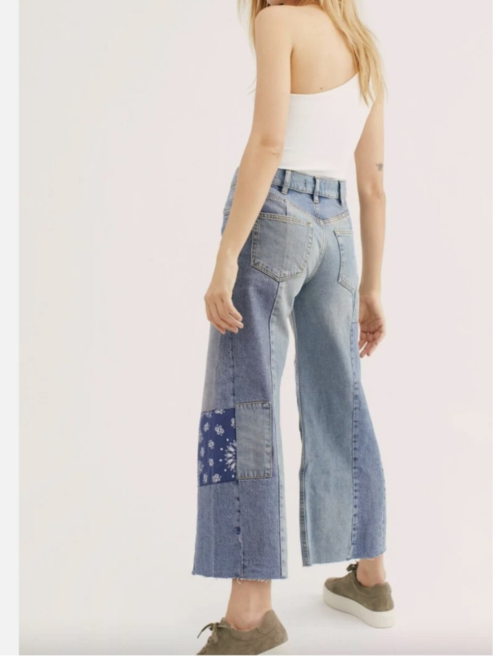 We The Free Heart Of Gold Patchwork Jeans EUC